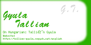 gyula tallian business card